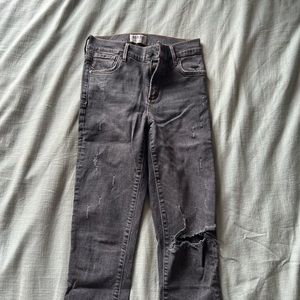 Agolde ripped black skinny jeans